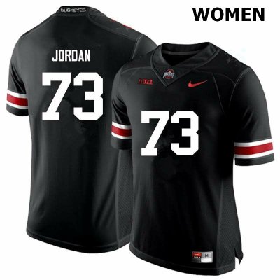 NCAA Ohio State Buckeyes Women's #73 Michael Jordan Black Nike Football College Jersey SVA8245TA